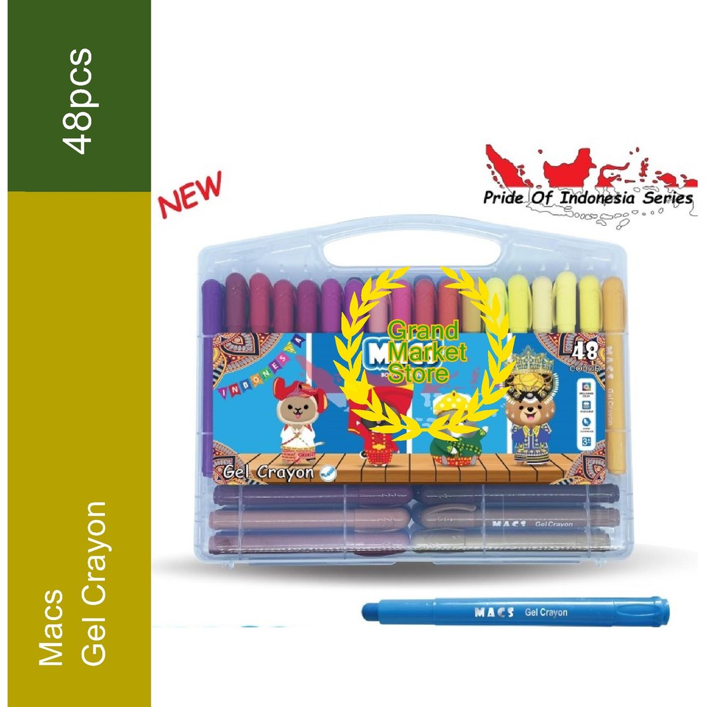 

MACS Gel Crayon 48 Warna Colors Krayon Macs Born Creative Macs Gel Crayon 48 Color Premium