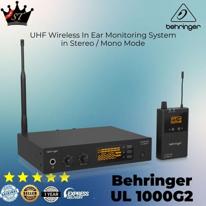 Behringer Ul 1000G2 Wireless In Ear Monitor Iem Nirkabel Uhf Monitoring Panggung Stage Headphone  Ul