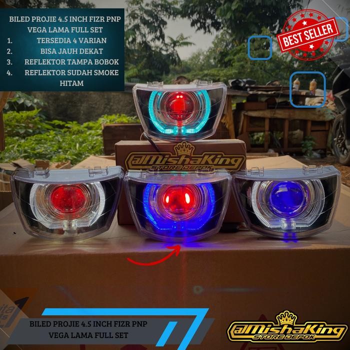 Lampu Biled Projie Fizr F1Zr Pnp Vega Lama 4.5 Inch Full Set Reflektor Depan