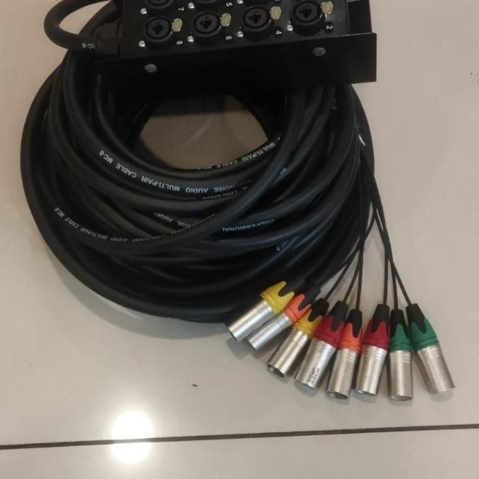 Kabel Snake 8 Channel Jack Combokomplit + Stage Box  15 Meter New Stok