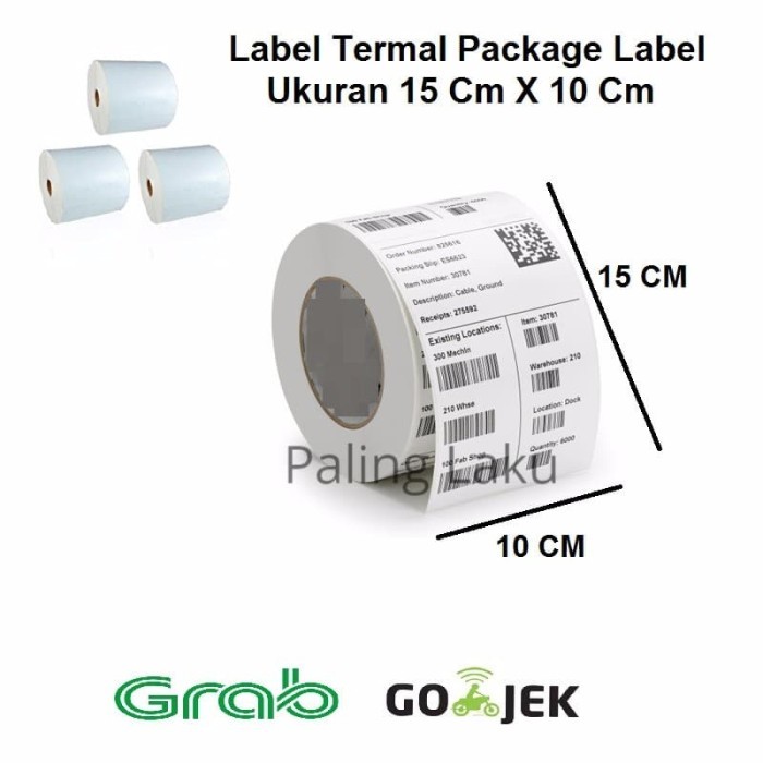 

KODE D Sticker Label Barcode Direct Thermal / Termal ukuran 10cmx15cm / 4x6
