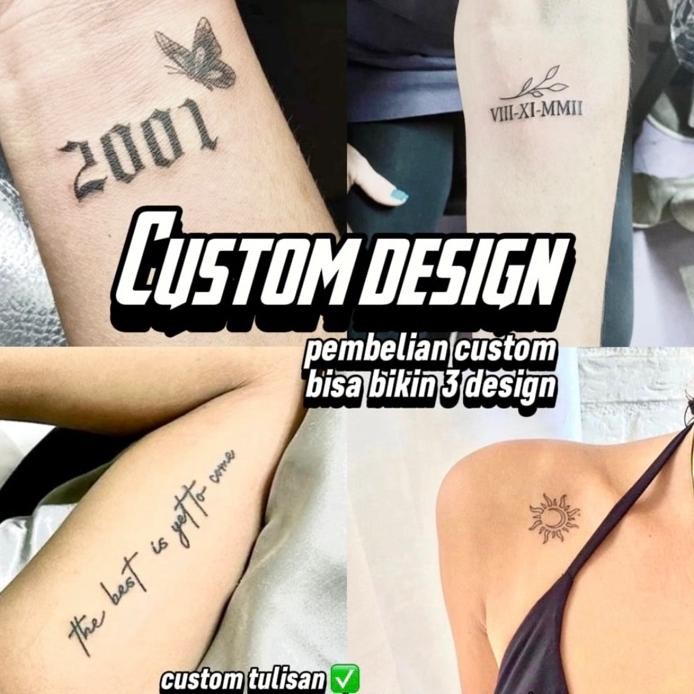 Cutom Tier Henna Tatto Temporary Nama Anga Romawi Gambar