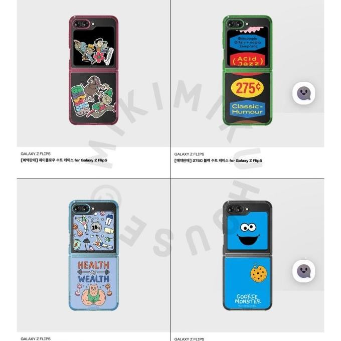 Cgcr. Nfc Card Z Flip 5 Suit Case Set Casing Zflip5 Galaxy Korea Korean Kuromi Sanrio Hello Kitty El