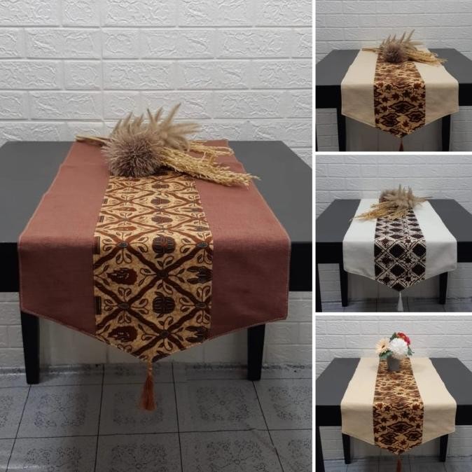 "ZIRA" TAPLAK MEJA PANJANG BATIK, TAPLAK MEJA DUA LAPIS TENUN BATIK
