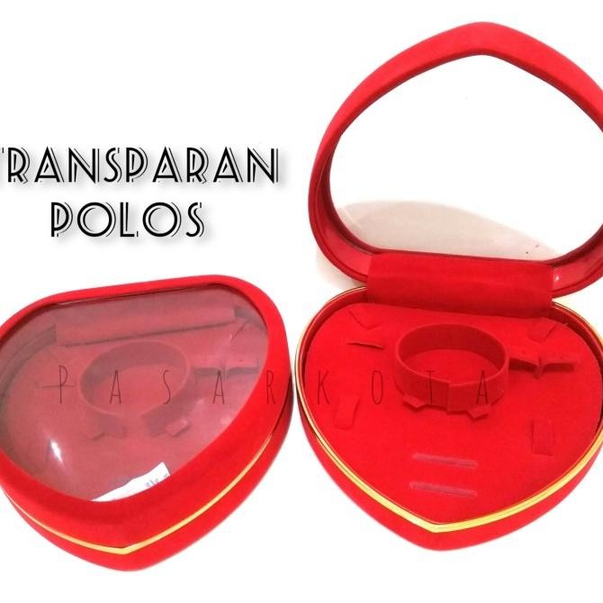 Kotak / Box tempat set Perhiasan Bentuk Love list emas ps