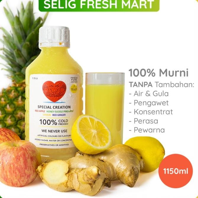 

Produk Baru!! Cold Pressed Juice 100% Jahe Lemon Nanas Apel 1150ml Selig Fresh Mart