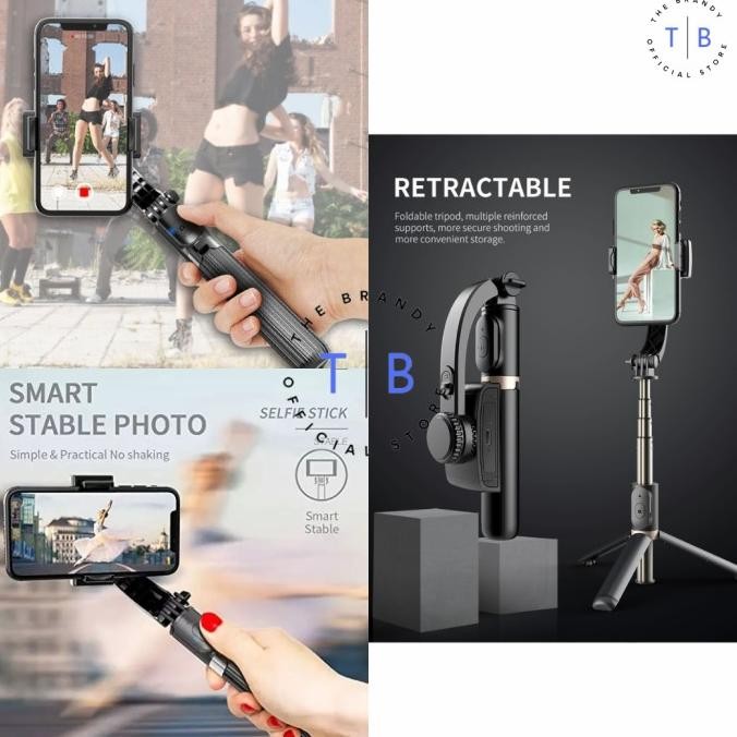 GIMBAL STABILIZER HP CAMERA Q09/L09 SELFIE STICK TRIPOD WITH 3LIGHT