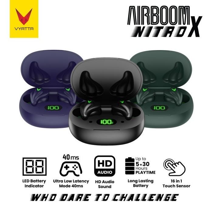 CO VYATTA AIRBOOM NITRO X TWS BLUETOOTH EARPHONE GAMING MODE 40 MS G
