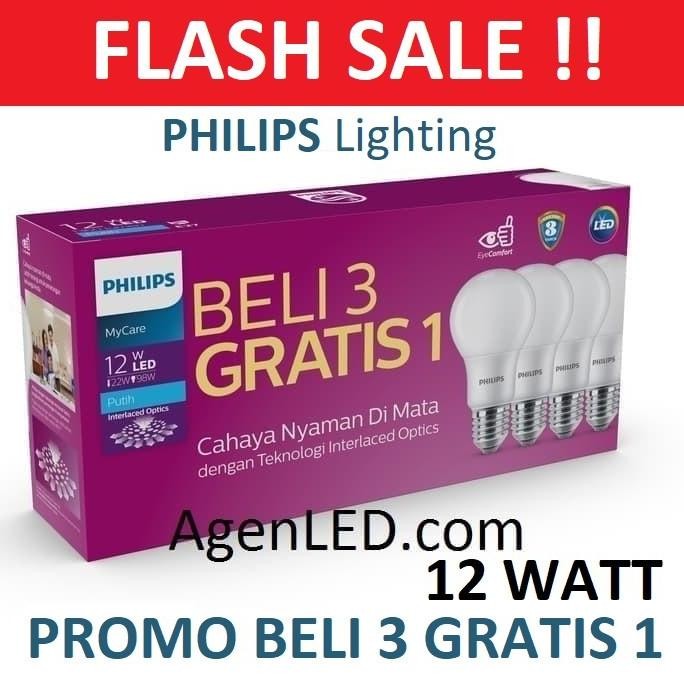 Lampu - Philips Lampu Led 12W Bohlam 12 W Watt Putih Bulb Philip 12Watt Mycare