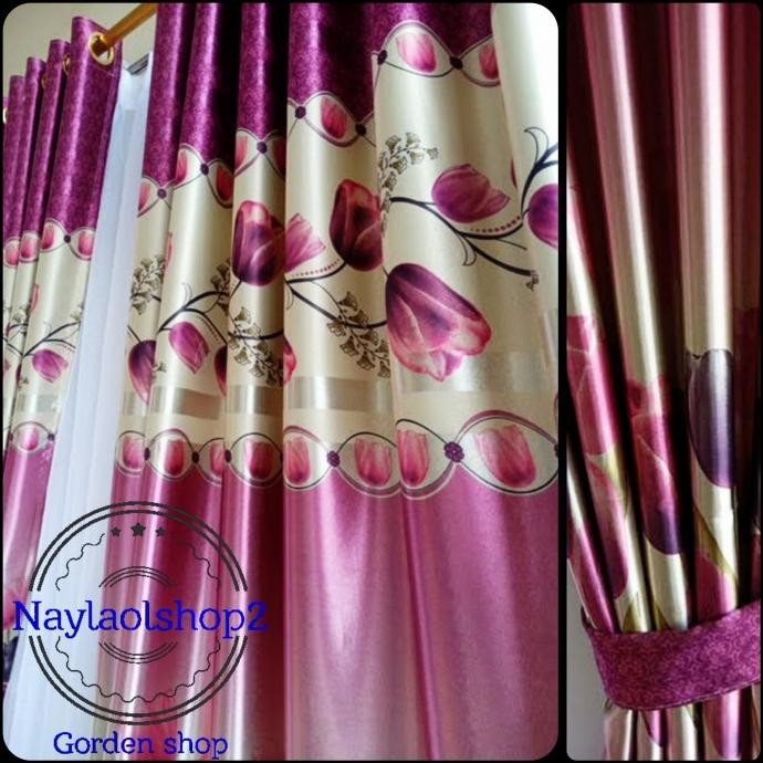 Siap Kirim GORDEN JENDELA PINTU BLACKOUT IMPORT MOTIF EMBOS SERAT BUNGA MAWAR