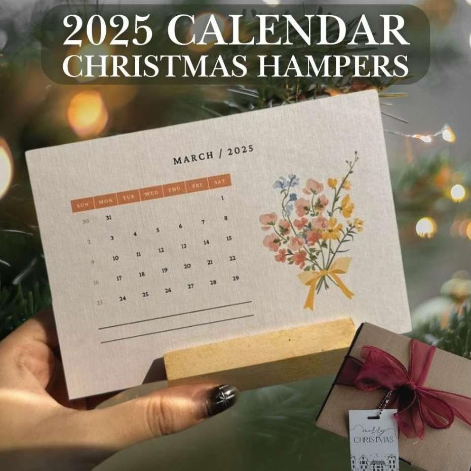 

2025 Calendar Chritma Hamper Alender Meja Ado Natal Holiday Gift