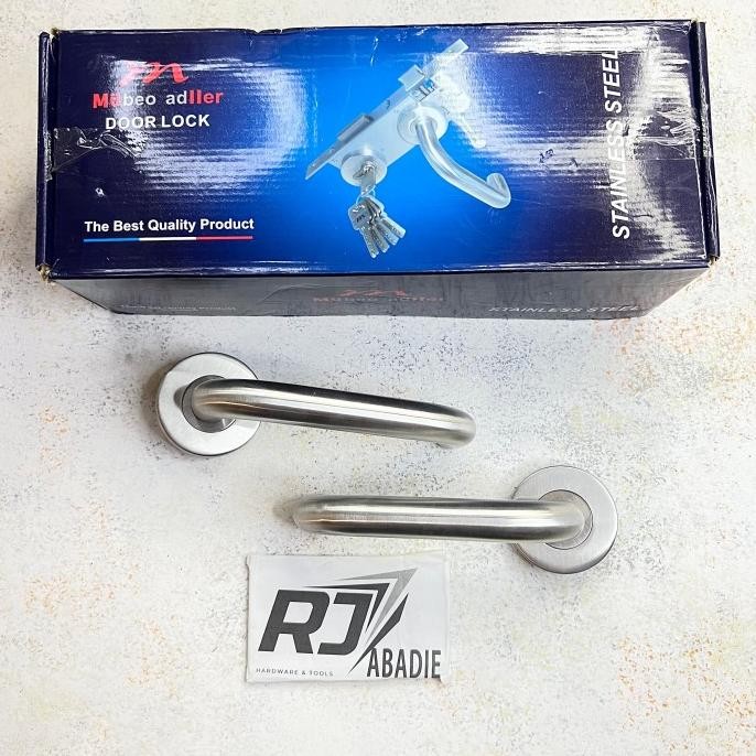 HANDLE GAGANG KUNCI PINTU RUMAH PISAH ROSED STAINLESS SET MULLER 8002