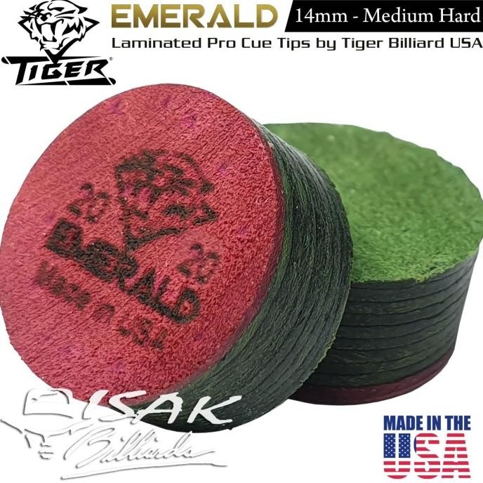 Emerald Cue Tip - Laminated Layer Tips by Tiger USA Billiard Biliar