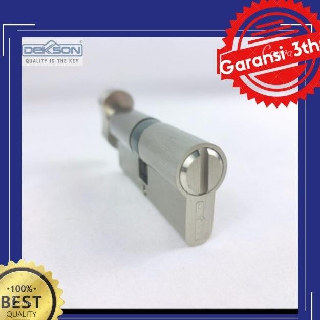 KUNCI PINTU KAYU KNOP PUTAR DL 70MM BK SN CYLINDER DEKKSON BEST DEKSON