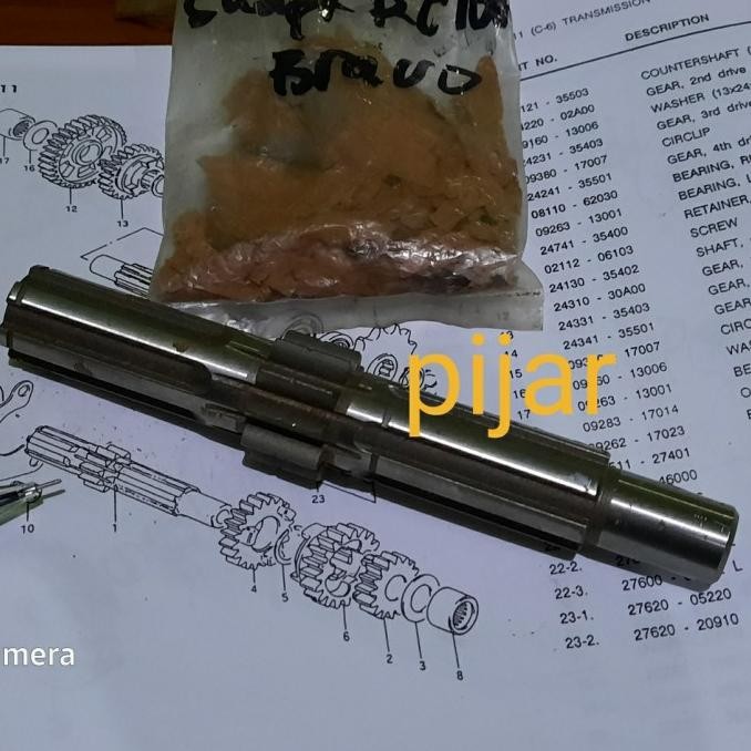 ] As Countershaft Gigi Transmisi Suzuki RC 100 Bravo Sprinter 24121-3550