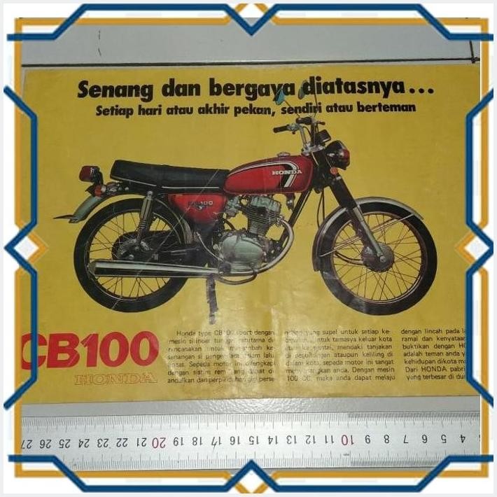 [RAC] IKLAN JADUL MOTOR ANTIK HONDA CB100 LENGKAP SPEC ORI IKLAN MAJALAH