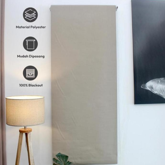 Roller Blind Blackout Lebar 50 55 60 65 70 X 180 6 Warna Tirai Gulung Jendela Minimalis Tirai Kantor