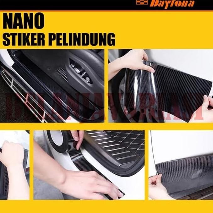 NANO TAPE STIKER PELINDUNG CARBON HITAM 10CM X 5M