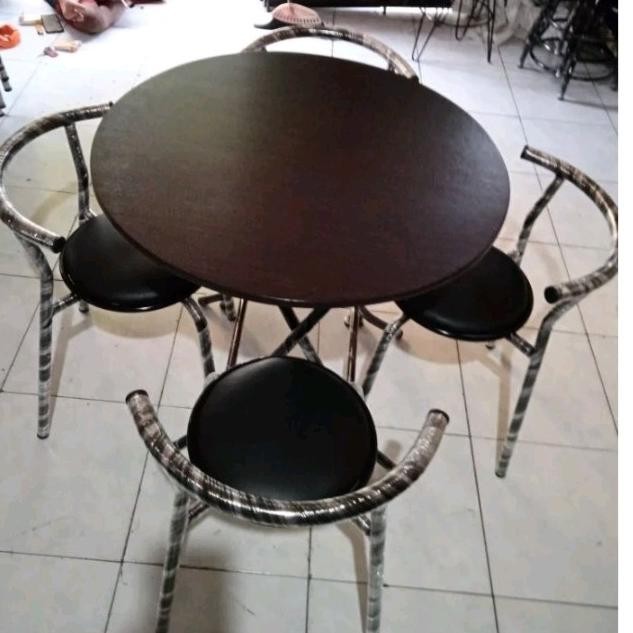 """] MEJA LIPAT BULAT SET KURSI