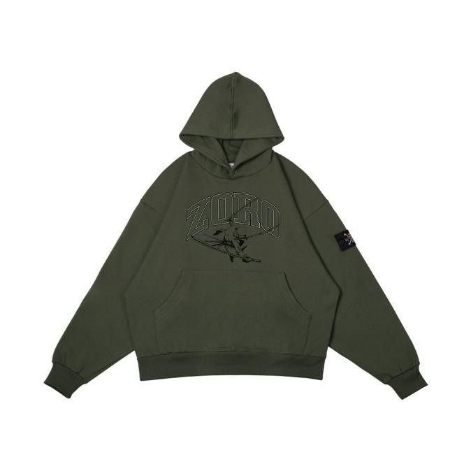 Sale W.Essentiels X One Piece Santoryu Zoro Oversize Hoodie Olive