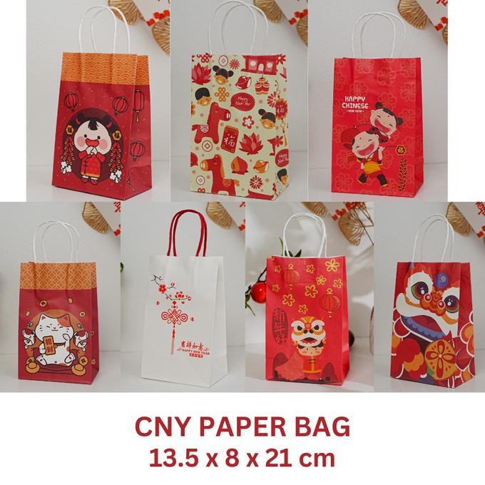 

Kualitas terbaik] CNY paper bag kantong kertas imlek sincia tenteng 1pc