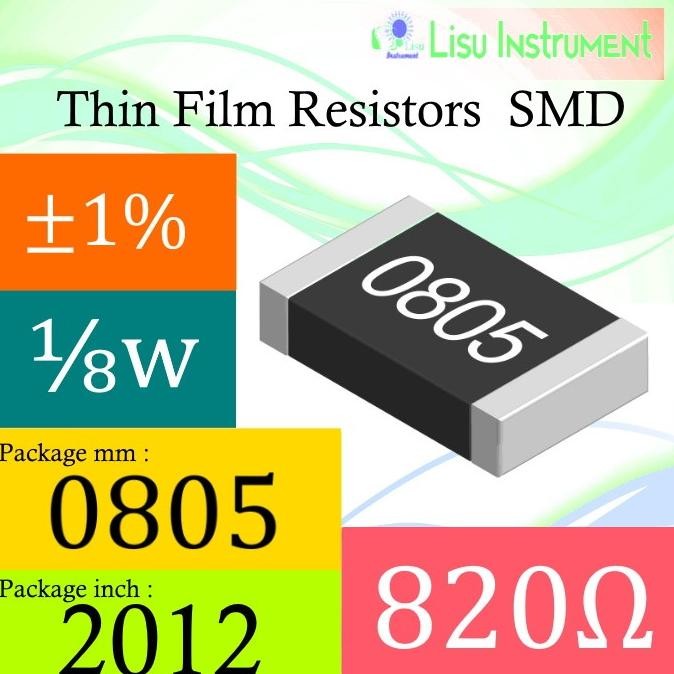 Murah (10) 820R 0805 1% Thick Film Resistors SMD Chip Resistor 8200 820 lisu992 Segera Beli