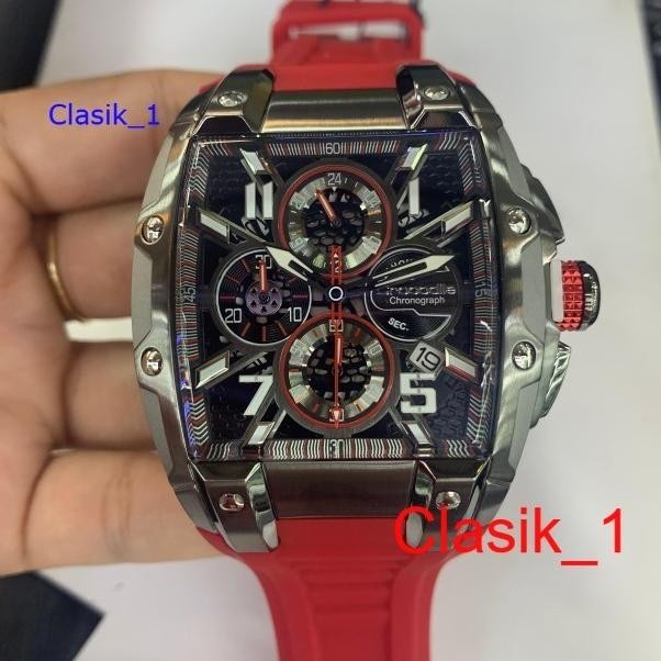 Crocodile Cm048G34J Jam Tangan Pria Analog Rubber Red Chronograph Cm048Garani Re 2 Tahun