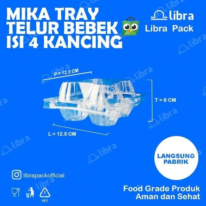 CO 800 PCS - MIKA TELUR BEBEK ISI 4 TEMPAT TELUR TRAY TELUR/KEMASAN TELUR