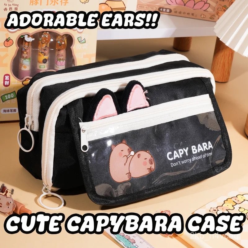 

Inkpals Cute Plush Capybaras Pencil Case Large Capacity Capibara Children'S Kawaii School Cases Pouch Big Back To School Pen Bag 2VSA