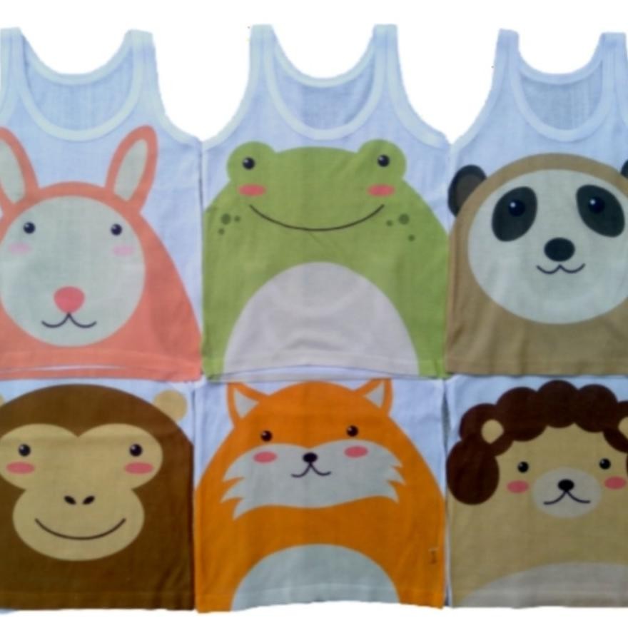 Terbaik.. Singlet Kaos Bayi Motif Animal - Singlet Bayi Lucu Karakter