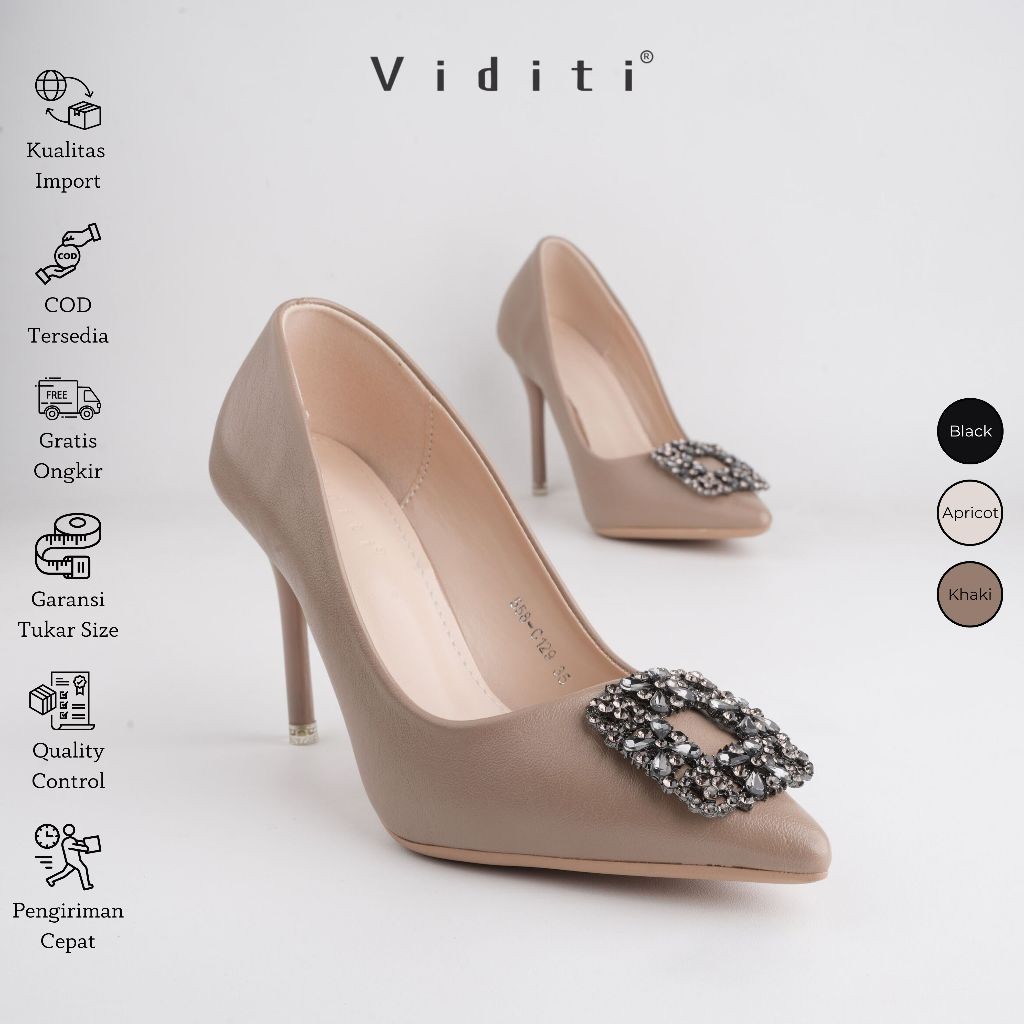 Viditi Crystal Heels 9 cm // Sepatu Import Wanita
