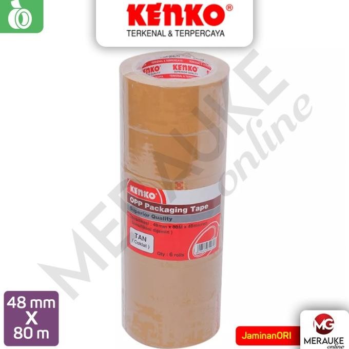 

HARGA DISKON OPP Lakban KENKO Coklat 48 mm x 80 m (1 Slop: 6 Rol)