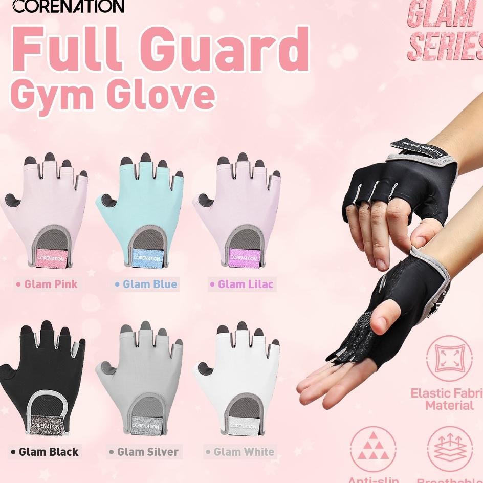Corenation Glove Fitne Glam Full Guard Anti Lip Pd Arung Tangan Fitne Gym Pilate Epeda Olahraga