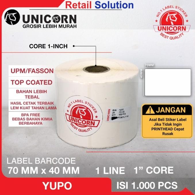 

HOT PROMO Stiker Barcode Label YUPO - 70x40 mm / 70x40mm / 70 x 40 mm / 7x4 cm