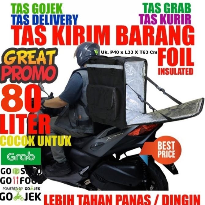 Tas aluminium ransel thermal jumbo kurir delivery bekal makanan Pizza