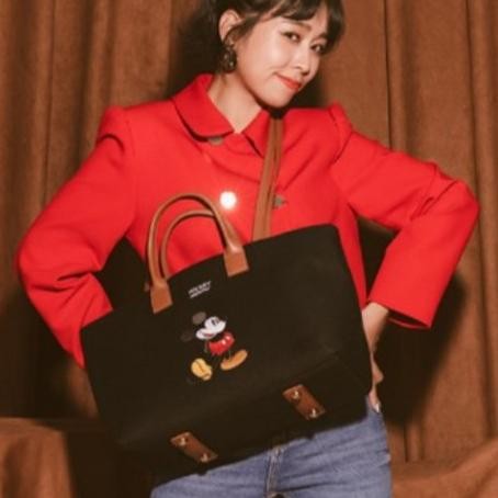 Grosir Gracegift Mickey Mouse Canvas Tote Bag - Denim