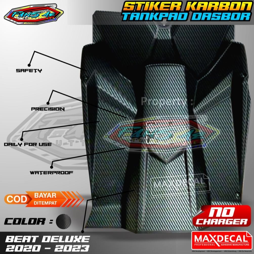 

PROMO Tankpad Striping Beat 2020-2023 Pelindung Dasbor Depan Tankpad Deckpad Karbon Kevlar h-4