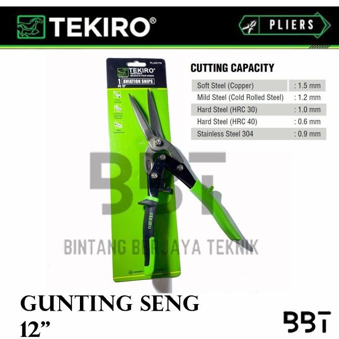 TERMURAH Tekiro Gunting Seng 12" / Gunting Holo 12Inch / Gunting Baja Ringan