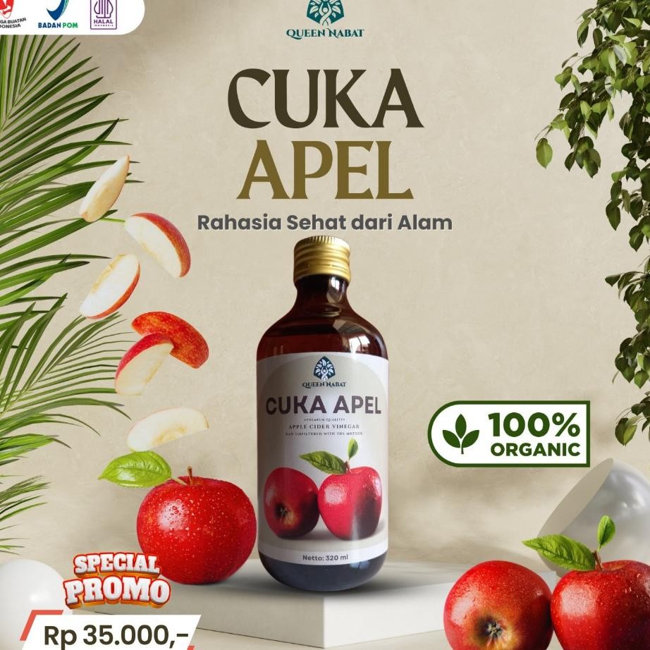 

Cider Vinegar Queen Nabat Cua Apel Murni Dengan Manfaat Eehatan 320Ml Udah Bpom Halal