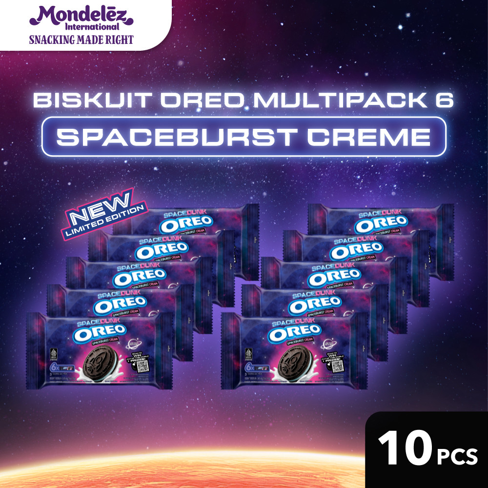 

OREO SPACEBURST CREAM MULTIPACK 6 X 27.6G x 10 | Cookies Biskuit Cemilan Anak & Dewasa