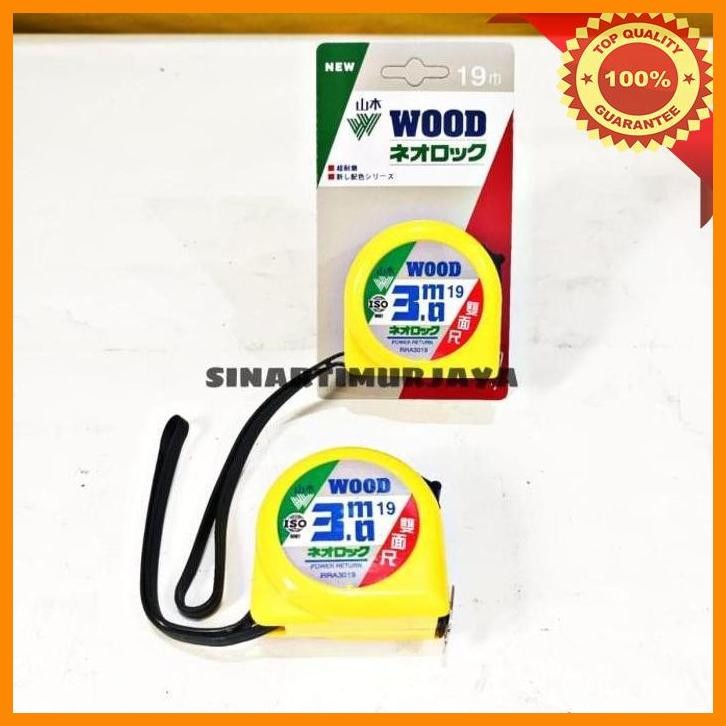 (stj) meteran 3 meter wood taiwan measure tape original