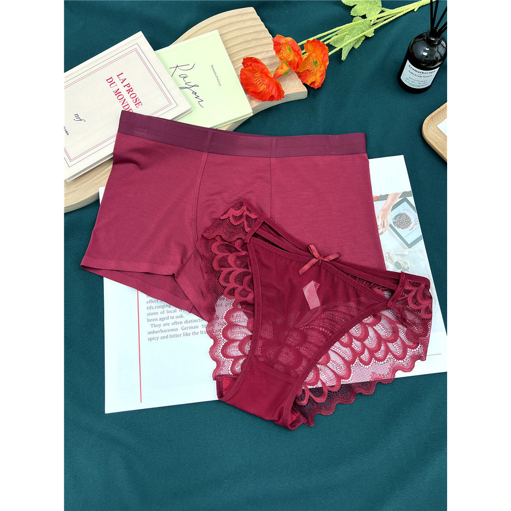 Pakaian Dalam Pasangan Katun Murni Tahun Zodiak Renda Pakaian Dalam Pria dan Wanita