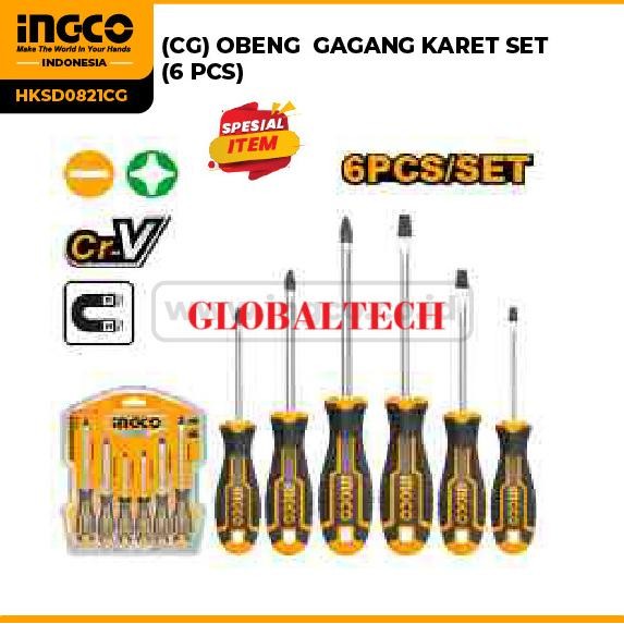 DISKON OBENG SET 6PCS OBENG INDUSTRI SCREWDRIVER SET 6PCS INGCO