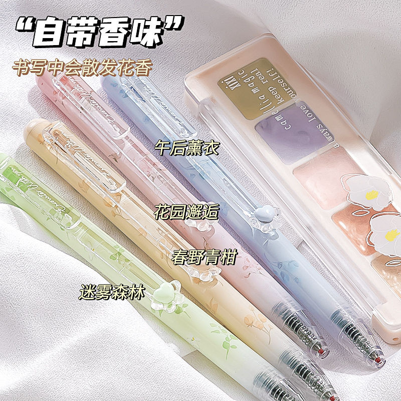 

Pena Gel Retractable Seri Bunga Penampilan Tinggi Pena Cepat Kering Pena Ujian Pelajar