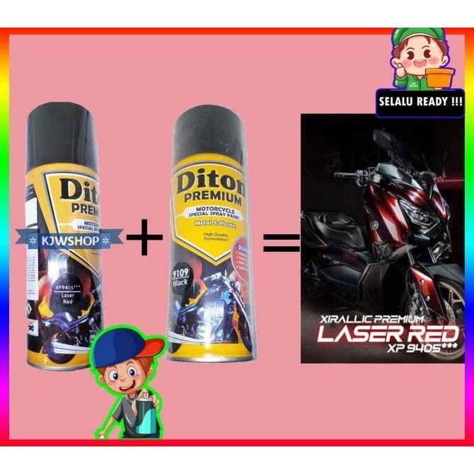 Sale Paket Diton Premium Xirallic Xp 9405 Laser Red Merah Black 9109 Hitam