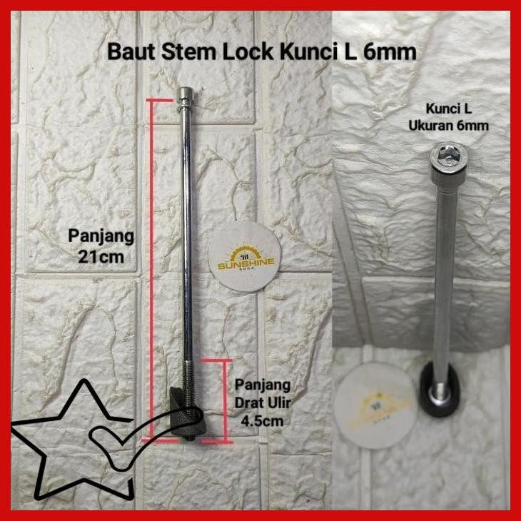 [LSS] STEM LOCK BAUT PANJANG PENGUNCI TIANG STANG MODEL KUNCI L SEPEDA MINI