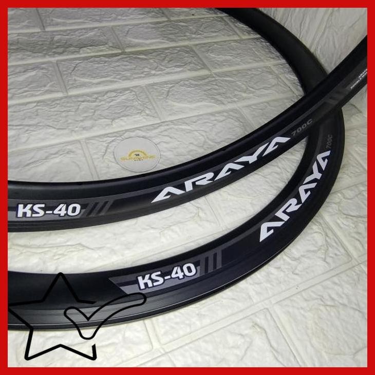 [LSS] RIM VELG 700 C 32 HOLE ARAYA KS-40 DOUBLE WALL TINGGI 4 CM SEPASANG