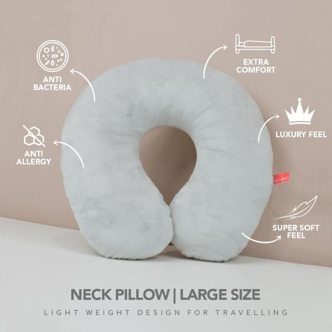 King Rabbit Neck Pillow Bantal Leher Travel