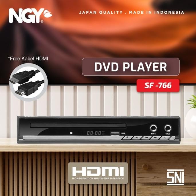 Terlaris NAGOYA DVD Player Port HDMI Besi 2 Port Mic Karaoke USB  NGY766 SALE
