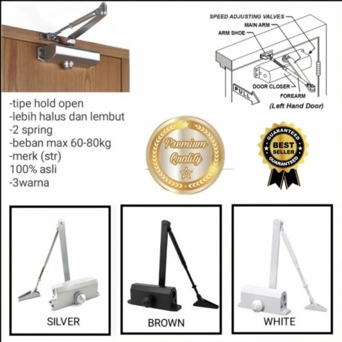 Murah Door Closer Pintu Hidrolik / Door Closer Aluminium Hold Open -Ho